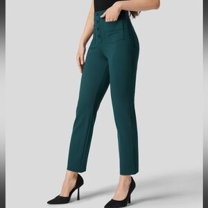 HALARA High waisted button multi-pocket work pants